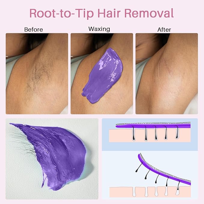 BLITZWAX Brazilian and Bikini Waxing Kit for Women, Hard Wax Warmer for Face, Legs, and Body, At Home Hair Removal Kit, Beginner Friendly, Quick Heating, Frost Reverb Digital Wax Pot-Velvo Beauty