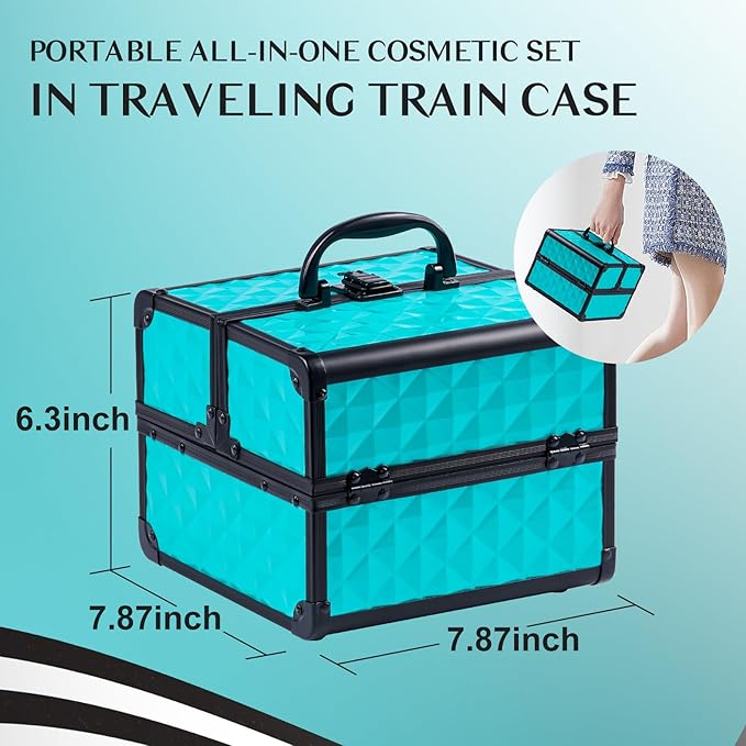 Color Nymph All In One Makeup Kit Comestics Gifts for Girls Teens, Travel Makeup Set 4 Trays Train Case for Beginner Includes Eyeshadow Highlighter Lipgloss Blush Concealer Brush Eyeliner Lipbalm-Velvo Beauty