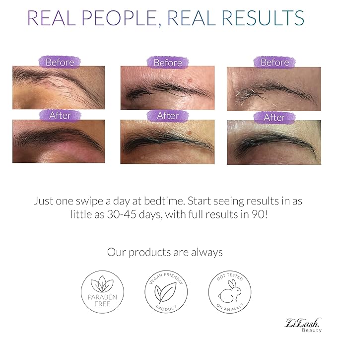 LiBrow Purified Eyebrow Physician-Formulated Serum for Fuller & Thicker Looking Eyebrows | Natural Eyebrow Enhancer Safe for Sensitive Skin | 90-Day Supply (3ml)-Velvo Beauty