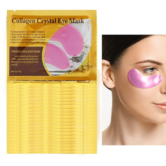 30 Pairs 24K Pink Under Eye Patches,Crystal Collagen Under Eye Mask,Puffy Eyes and Dark Circles Treatments,Moisturising&Hydrating Under Eye Patch Pads for Reducing Fine Lines Eye Bags(Pink)-Velvo Beauty