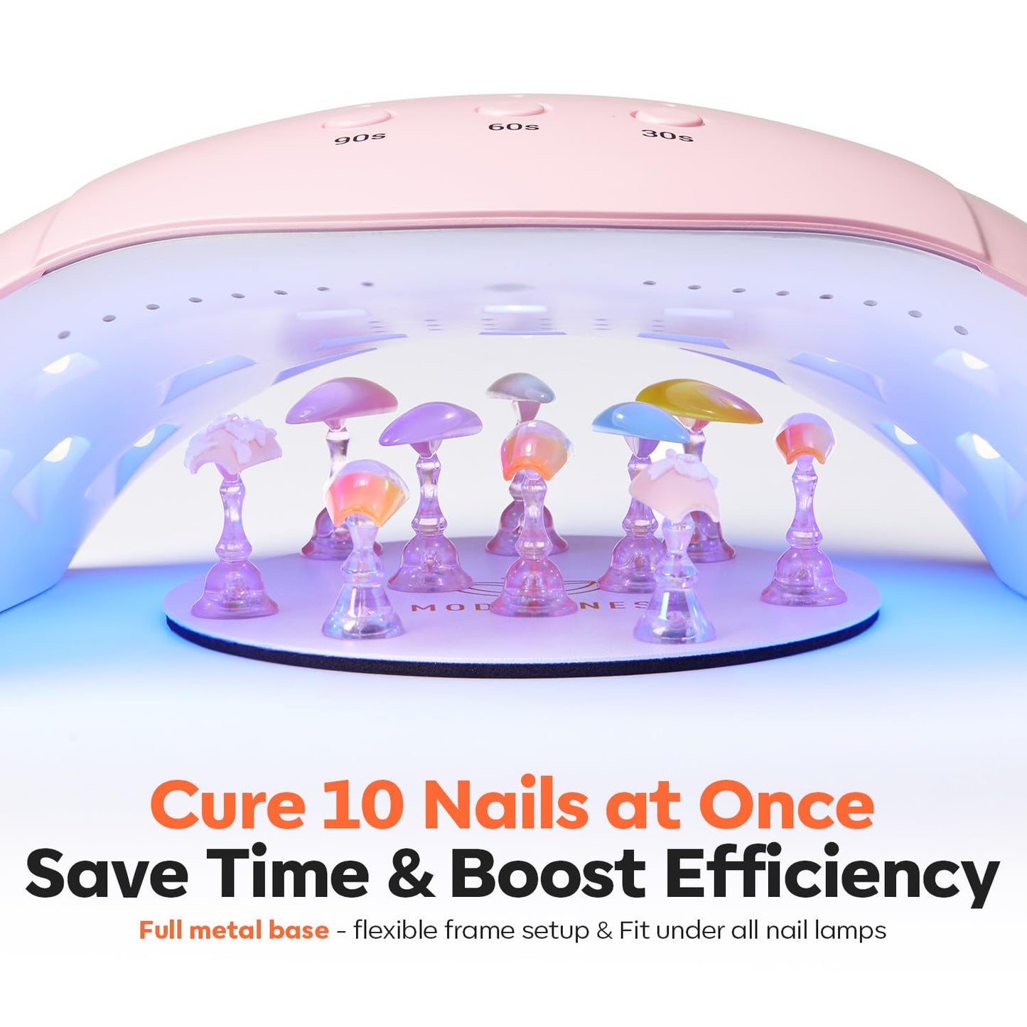 Modelones Nail Stand Set, Magnetic Nail Stands for Press ons False Nail Tips Practice Acrylic Holder with 200pcs Sticky Tabs Strong Metal Base Painting Display DIY & Salon Use Beginner Supplies-Velvo Beauty