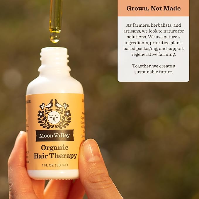 Moon Valley Organics Hair Therapy for Extra Thick Hair - With MCT Oil, Jojoba Oil, Argan Oil, And Rosemary - Reduce Frizz, Hydrate, Heal Damaged Hair-Velvo Beauty