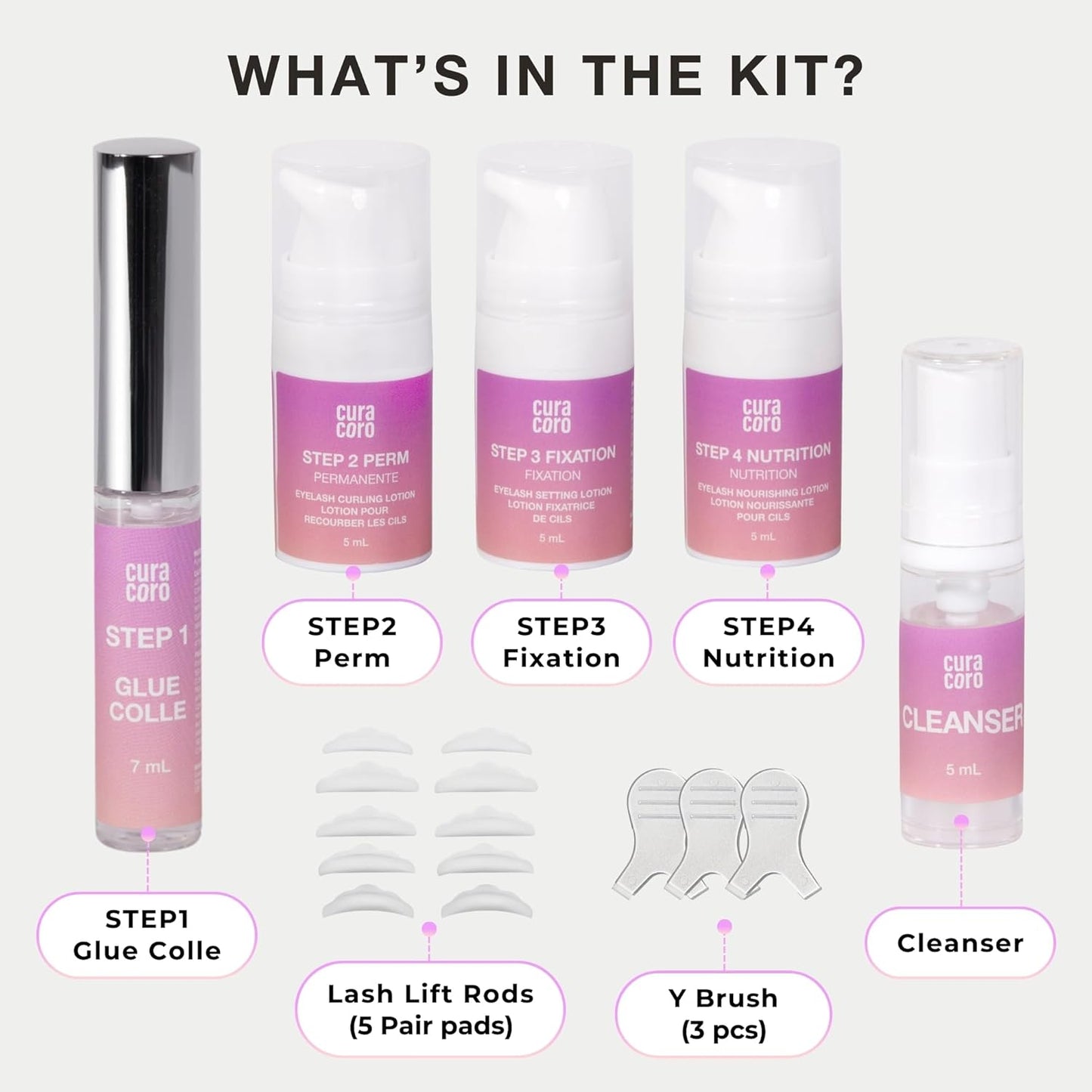 Curacoro Lash Lift Kit - Professional Eyelash Perm Kit, Semi-Permanent Lash Curling, Nourishing Collagen, Hygiene Safe & Easy to Clean, All-in-One for Professional Use-Velvo Beauty