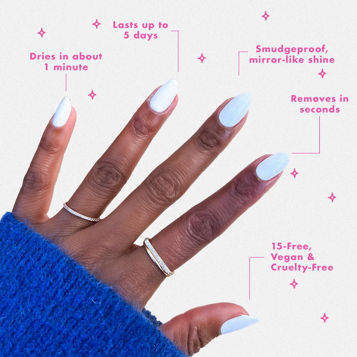 Olive & June Quick Dry Nail Polish | Instant, Fast-Drying, Smudgeproof Color | 15-free, Vegan, Cruelty-Free Formula | Lasts up to 5 Days | Salon-Quality Manicure, Pedicure at Home | Swan Opaque White-Velvo Beauty