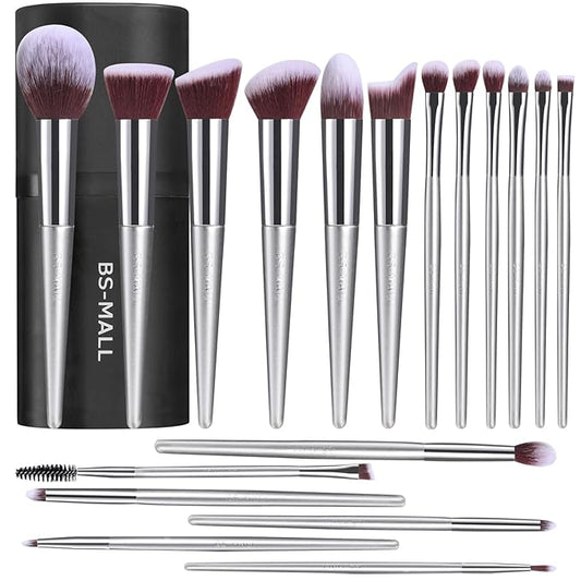 BS-MALL Makeup Brush Set 18 Pcs Premium Synthetic Foundation Powder Concealers Eye shadows Blush Makeup Brushes with black case-Velvo Beauty