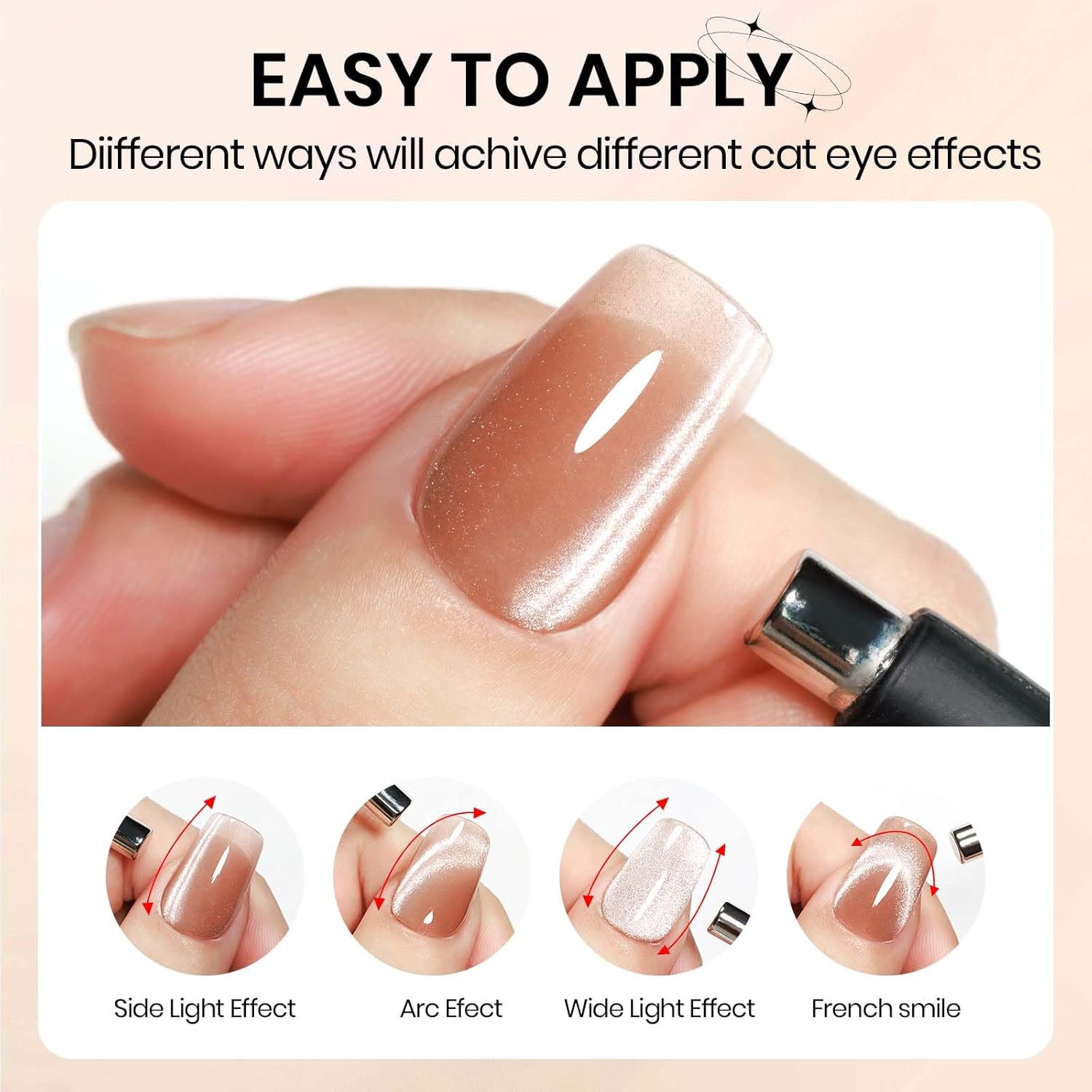 10ml Cat Eye Gel Nail Polish with Magnetic Nail Polish Gel for Home Manicure Nails DIY-Velvo Beauty
