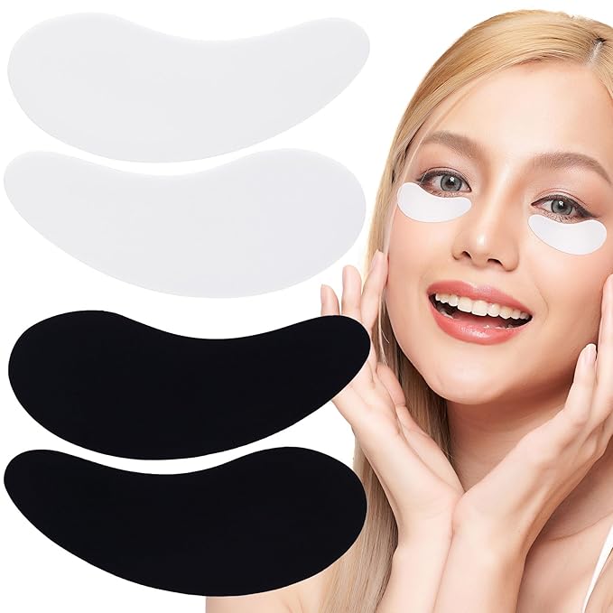 Under Eye Patches 2 Pairs, Silicone Reusable Eye Patches, Under Eye Mask for Skin Care Effect to Reduce Wrinkles and Fine Lines (Black, White)-Velvo Beauty