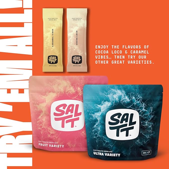 Keto Chow SALTT Electrolytes Powder Packets, Cocoa Variety Pack (30 Packets) - Magnesium, Potassium, Sodium, Trace Minerals - Vegan, Sugar Free, Gluten Free - Travel Essentials - Made in USA-Velvo Beauty