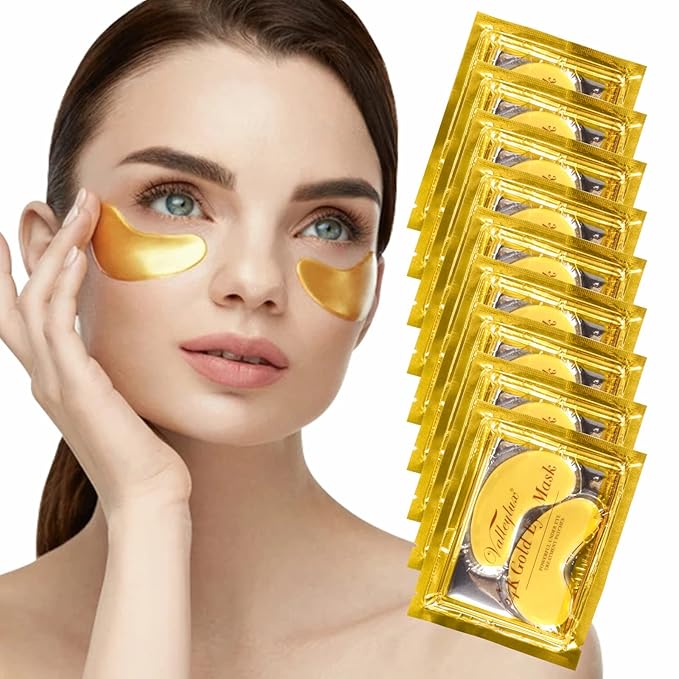 Under Eye Mask,20 pairs 24K Collagen Eye Pads,Under Eye Patches Skincare for Anti Aging,Anti Wrinkle,Reducing Eye Puffiness,Dark Circles-Velvo Beauty