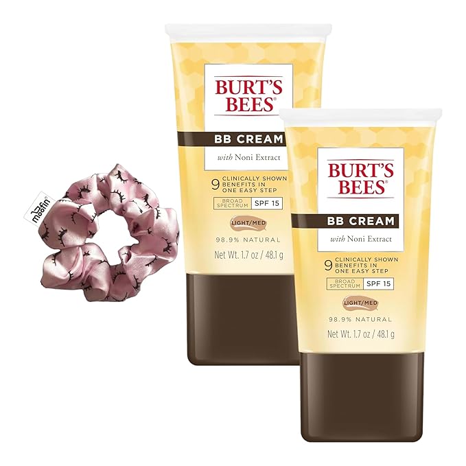 Bb Cream, 17 Oz - Wih Noni Extract LightMedium Shade Bb Cream Bundle Hair Scrunchie - Spf 15, 989 Natural, Smoothens Skin Pack Of 2-Velvo Beauty