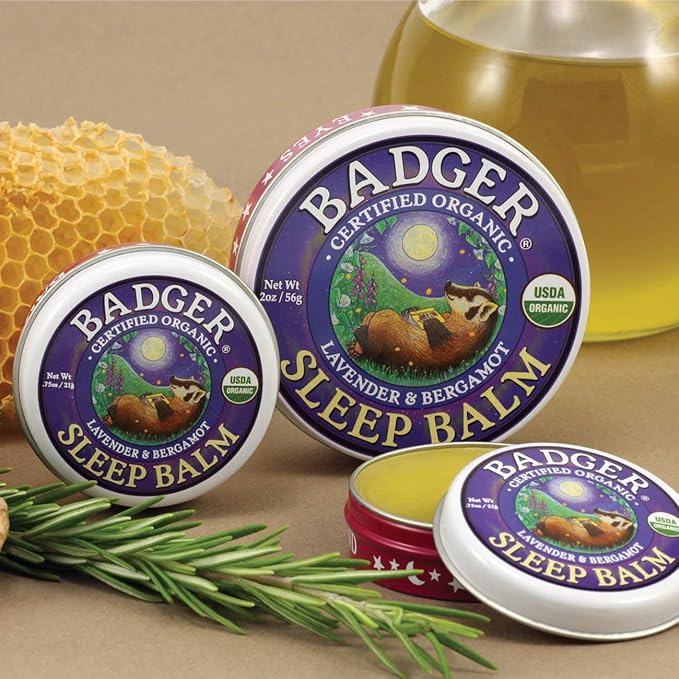 Badger - Sleep Balm, Lavender & Bergamot, Natural Sleep Balm, Scented Relaxing Balm for Children and Adults, Calming Night Balm, Organic Sleep Balm, 2 oz (2 Pack)-Velvo Beauty
