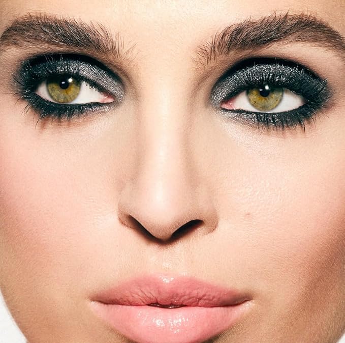 MAKE Beauty Multi-Chromatic Eye Shadow. Metal Reflecting Luminous Foil Finish Creamy, Buildable, Dimensional Long-wear, Crease-proof Powder Eyeshadow, Multichrome Shade - Onyx, Slate Grey-Velvo Beauty