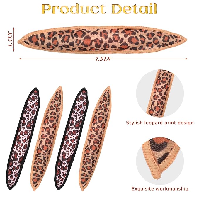 Bememo 40 Pieces Soft Curlers Hair Rollers Pillow Rollers for Hair Satin Sponge Curlers to Sleep in Overnight Heatless No Heat for Long Short Foam Rag Large Styling Tools(Leopard)-Velvo Beauty