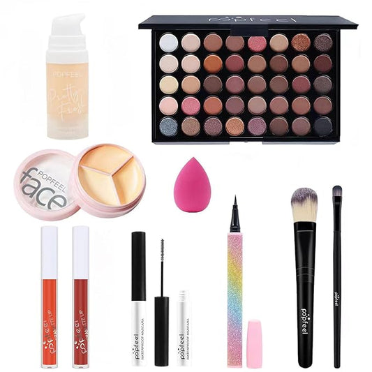 All in One Makeup Kit for Women Full Kit, Professional Makeup Gift Set, Include Eyeshadow Palette, Lip Gloss, Concealer, Foundation, Makeup Brush, Mascara-Velvo Beauty