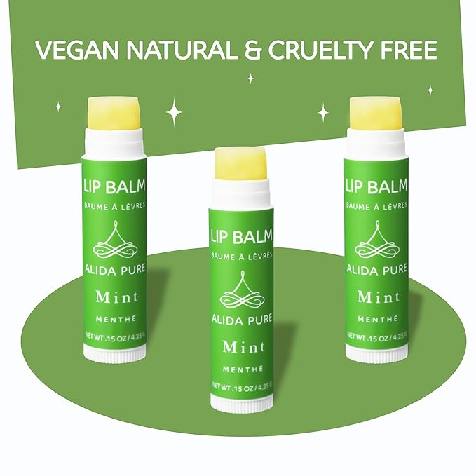 Mint Lip Balm Collection, Vegan Lip Balm Set, Beeswax Free, with Avocado Oil, Organic Jojoba Oil, and Vitamin E, Natural Moisturizer for Dry, Chapped Lips, 3 Tube Set-Velvo Beauty