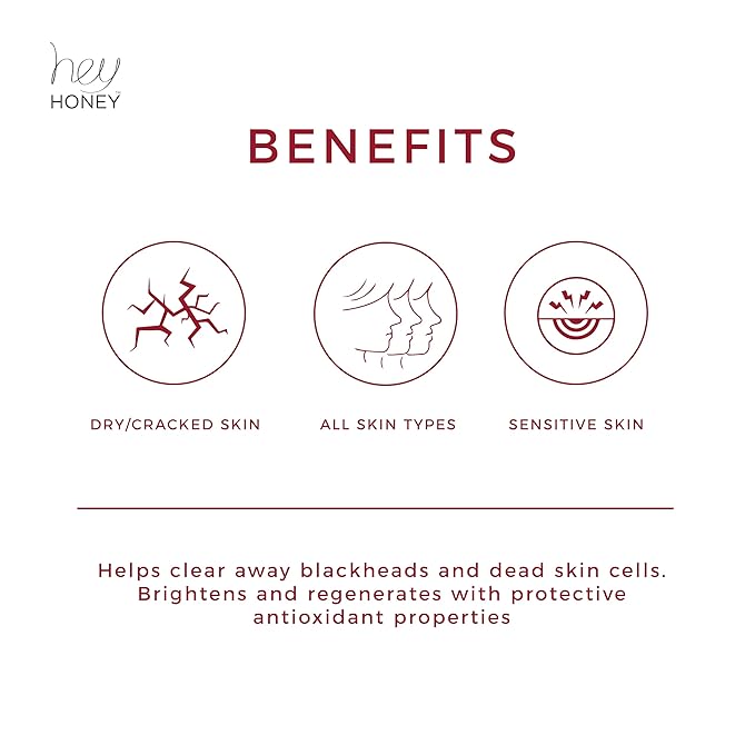 Hey Honey Skincare Propolis and Dead Sea Salt Microdermabrasion Facial Scrub For Sensitive Skin | Non-Abrasive Exfoliating Aimed Brighten Acne Scars, Remove Blackheads & Dead Skin Cells | 2.2 oz-Velvo Beauty