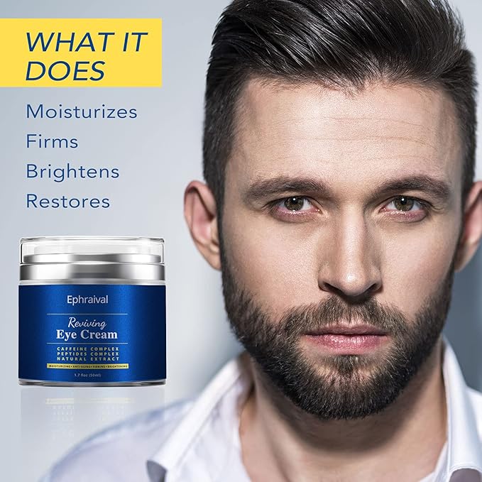 Men's Eye Cream, Eye Cream for Dark Circles and Puffiness, Anti-aging Caffeine Eye Cream for Men, Brightens, Reduces Puffiness, Dark Circles, and Fine Lines, Eye Treatment for Men Women-Velvo Beauty