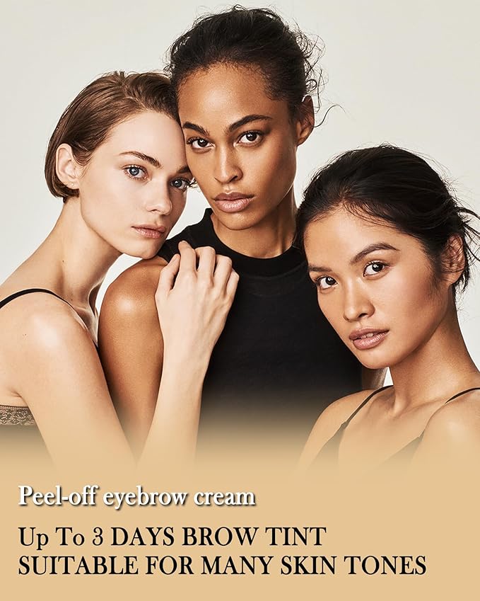 Eyebrow Gel Peel Off, 2Pcs Brown Tattoo Eyebrow Gel Easy Peel Off, Long Lasting Waterproof Eye Brow Tinting Dye, Tattoo Brow Stain Tint Kit for Natural Eye Makeup, Thanksgiving Gift for Women-01-Velvo Beauty