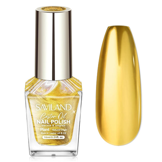 SAVILAND Gold Metallic Nail Polish: Chrome Nail Polish Air Quick Dry Nail Art Polish Bright and Shiny Fingernail Toenail Polish Bulk Nail Lacquer for Beginner DIY Manicure Art at Home Salon Women-Velvo Beauty