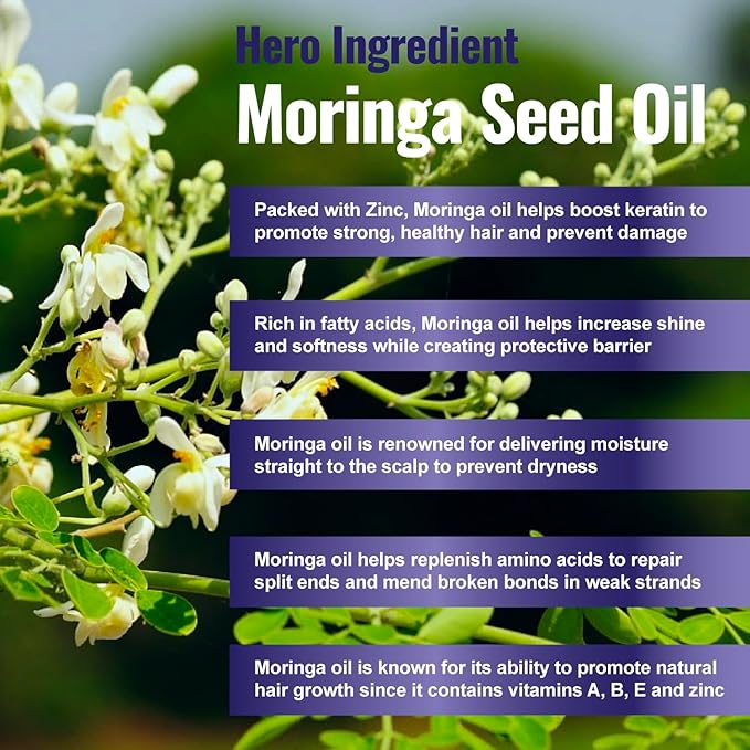 100 Natural Botanical Hair Growth Serum for Nourishing Hair Scalp and Protecting Hair loss, Moringa Camellia Rosemary Castor Tea Tree Peppermint Jojoba Blended , Made In USA (2oz)-Velvo Beauty