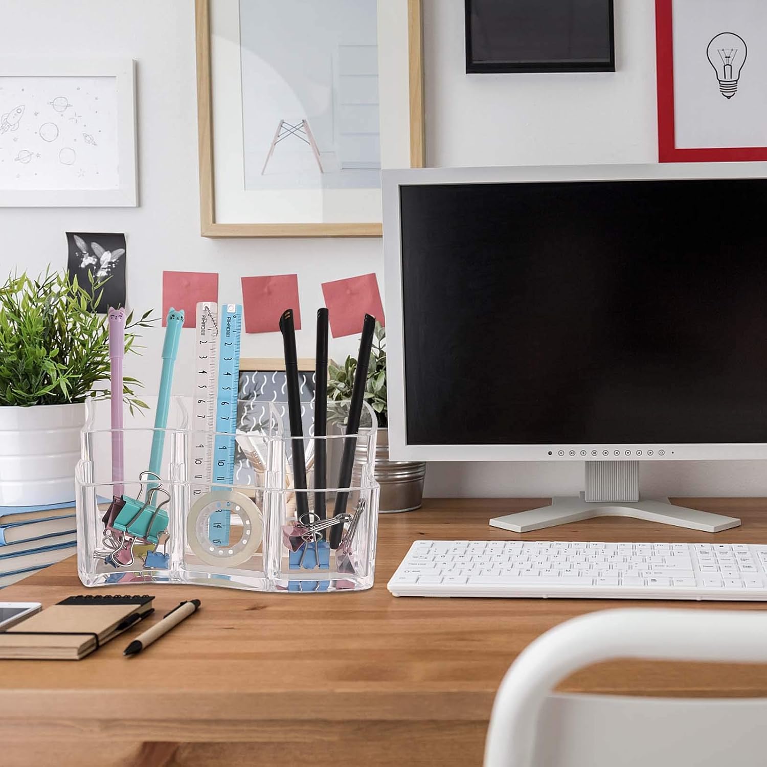 Tbestmax 6 Slot Acrylic Makeup Brushes Holder Organizer, Clear Eyebrow Pen Container Cosmetics Storage-Velvo Beauty