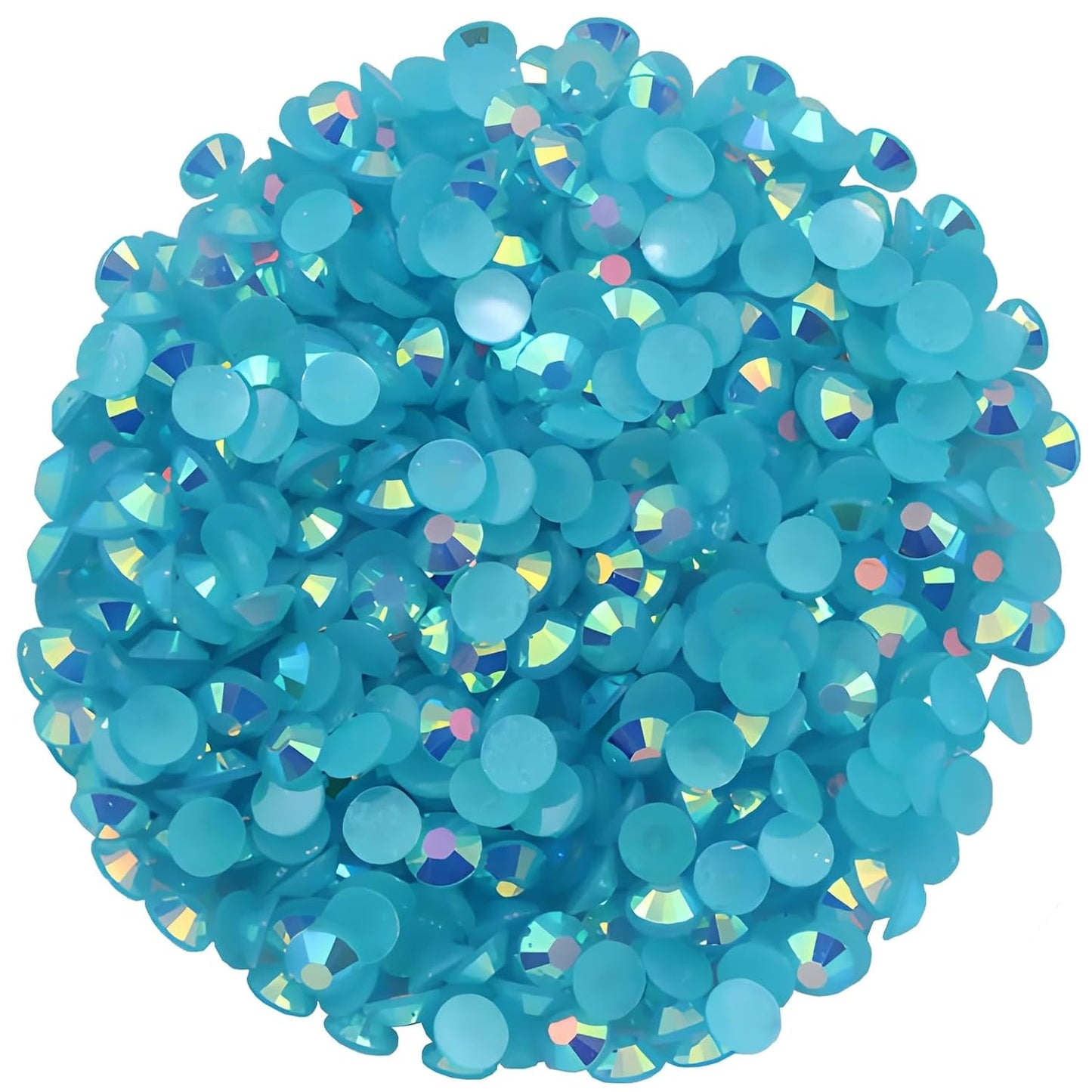 2250 Pcs SS16 4mm AB Flatback Rhinestones for Nails Art Crafts Glitter Round Shine Gems Crystals DIY Clothes Shoes （Peacock Blue AB）-Velvo Beauty