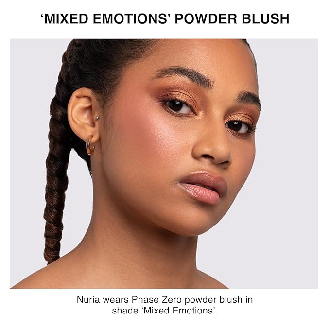 Makeup Powder Blusher - "Mixed Emotions" - 4g / 0.141oz - Pigmented, Buildable, Lightweight Powder Blush for a Radiant, Healthy, Natural Glow. Versatile Shades - Pink - Shimmer finish.-Velvo Beauty