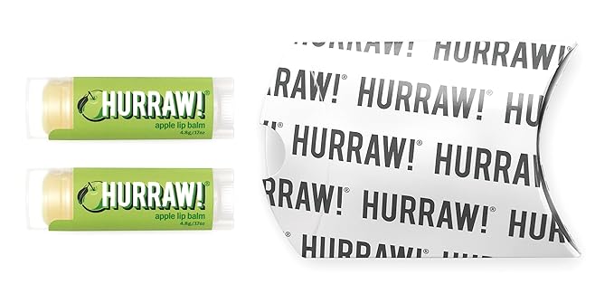Hurraw! Apple Lip Balm, 2 Pack: Organic, Certified Vegan, Cruelty and Gluten Free. Non-GMO, 100% Natural Ingredients. Bee, Shea, Soy and Palm Free. Made in USA-Velvo Beauty
