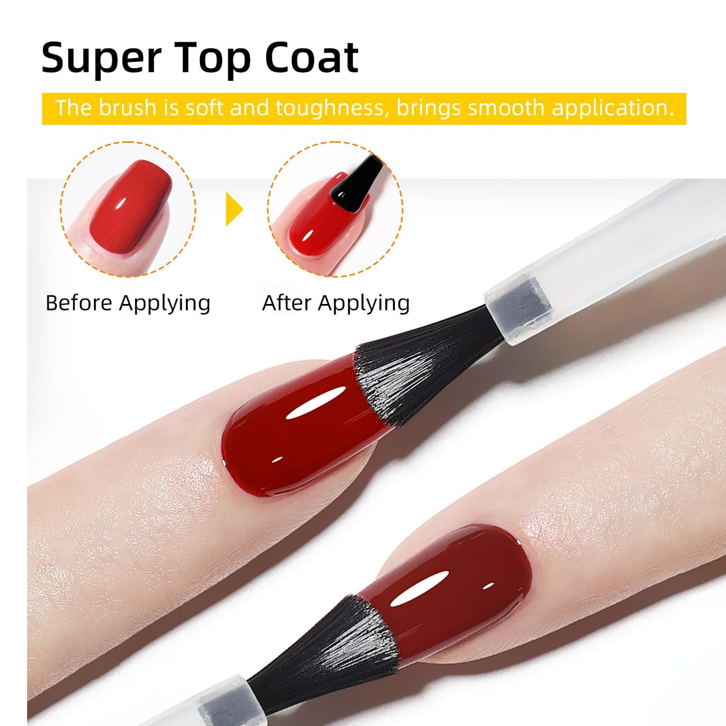 JODSONE 18ml Top Coat Gel Polish No Wipe High Gloss Shine Finish Long Lasting Gel Nail Polish Professional Manicure for Home DIY and Nail Salon-Velvo Beauty