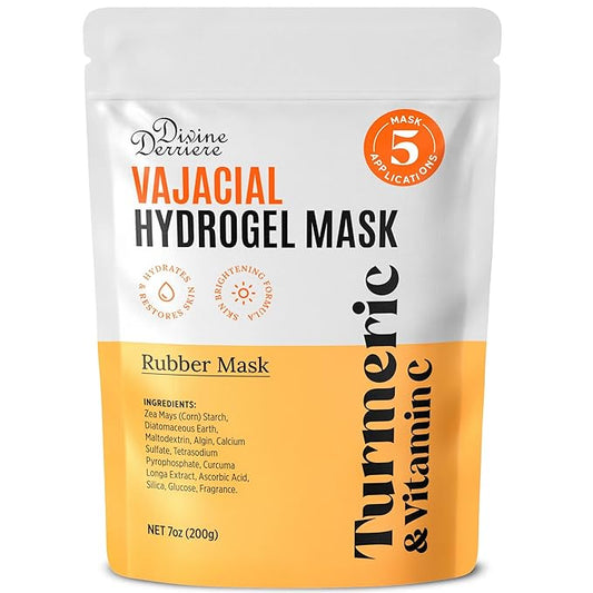 Divine Derriere Vajacial Hydrogel Mask - Premium Modeling Mask with Turmeric & Vitamin C - Deeply Purifying & Super Hydrating Facial and Vajacial Mask, Peel-Off Mask, Hydro jelly Mask Powder Kit-Velvo Beauty