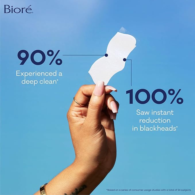Bioré Original Blackhead Remover Strips, Deep Cleansing Nose Strips With Instant Pore Unclogging, Features C-Bond Technology, Oil-Free, Non-Comedogenic Use, 14 Count-Velvo Beauty