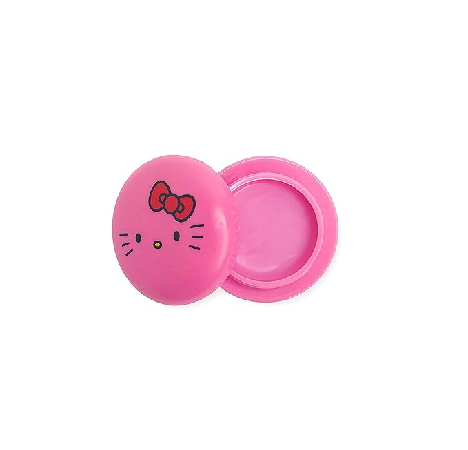 The Crème Shop x Sanrio Hello Kitty Macaron Lip Balm (Hello Kitty Icing On The Cake) Korean Cute Scented Pocket Portable Soothing Advanced Must-Have on-the-go-Velvo Beauty
