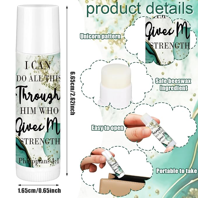 50 Pcs Lip Balm Bulk Christian Gift for Women Faith Religious Bible Verse Lip Balm Inspirational Gift Scripture Moisturizing Lip Care Product for Coworker Friend Sister Teacher (Marble Print)-Velvo Beauty