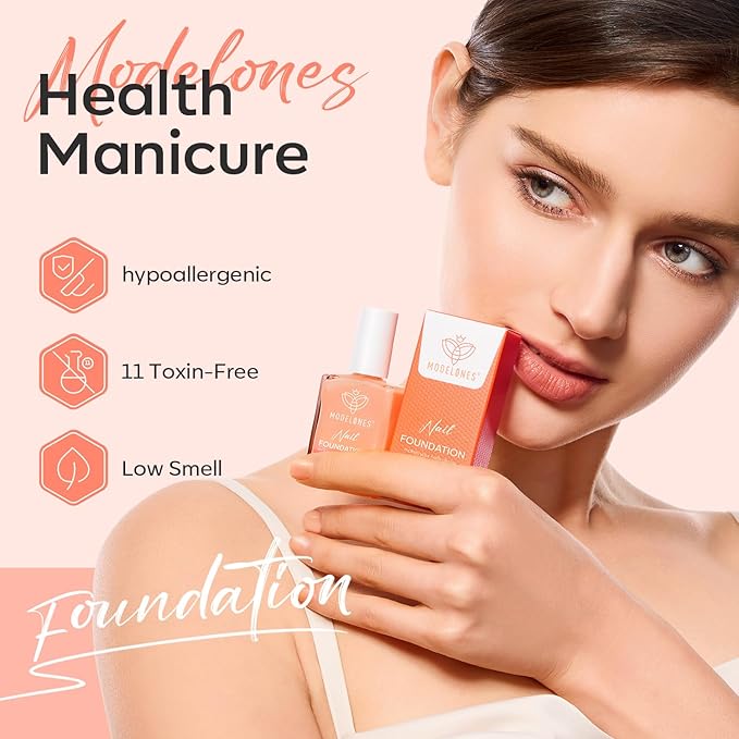 modelones Nail Strengthener Jelly Nude Nail Repair for Damaged Nails Strengthening Polish 15ml Nail Growth and Strengthener Natural Concealer Foundation Nail Care Gifts for Women-Velvo Beauty