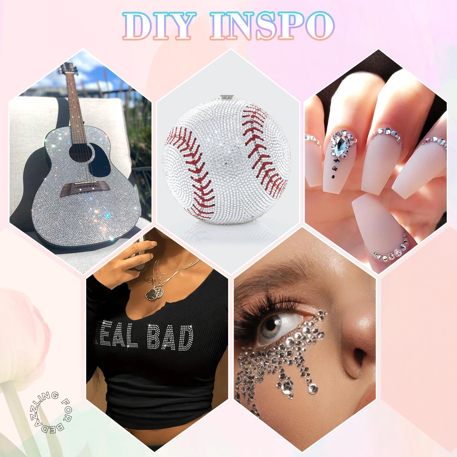 30000Pcs Resin Silver Clear Rhinestones for Bedazzling Crafting with b7000 Jewelry Glue, Bulk Flatback Gems Bedazzler Kit for Crafts Clothes Shoes Fabric Nail Diamond Art, Assorted Size 2/3/4/5/6mm-Velvo Beauty