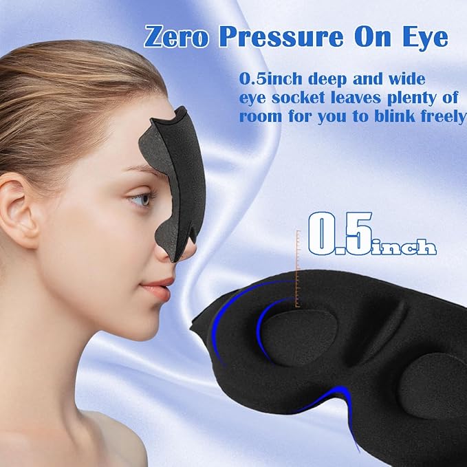 Eye Mask for Lash Extensions, Eye Mask for Sleeping, Soft Breathable Eyelash Sleeping Mask for Extensions with Adjustable Elastic Strap for Flight Nape-Velvo Beauty