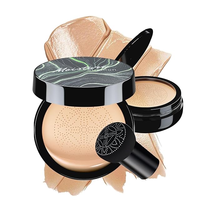 OETUIOW Mushroom Head Air Cushion CC Cream - BB Cream Face Makeup Foundation for Mature Skin Moisturizing Concealer Brighten Long-Lasting, Even Skin Tone for All Skin Types, Natural Color-Velvo Beauty