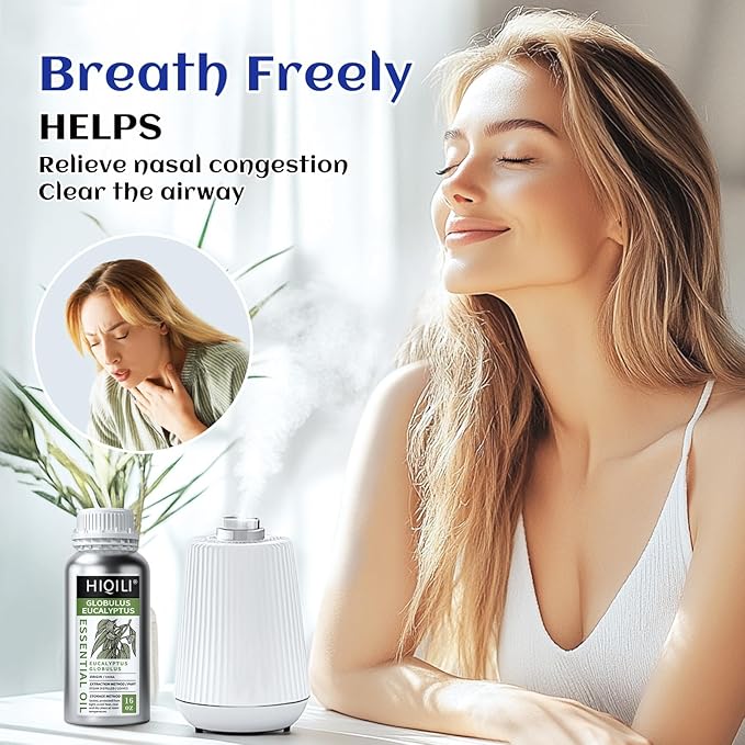 HIQILI Eucalyptus Essential Oil for Spray, Diffuser & Skin, 100% Pure Undiluted - 16 Fl Oz-Velvo Beauty