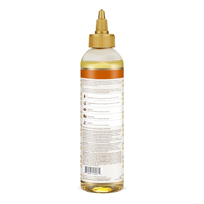 African Pride Moisture Miracle 5 Essential Hair Oils with Vitamin E | Moisture, Shine, Protection, and Growth | Argan, Castor, Grapeseed, Coconut, and Olive Oil | 8 oz-Velvo Beauty