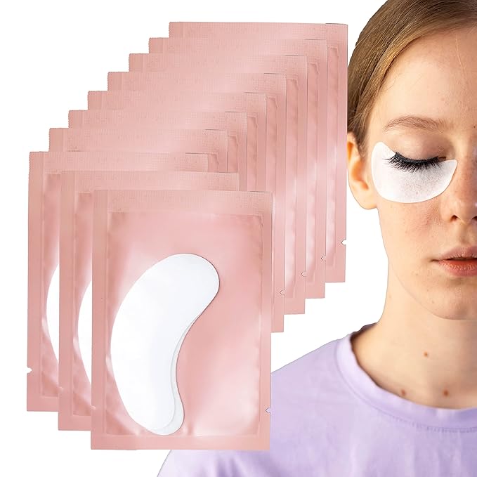 50 Pairs Under Eye Pads, Hydrogel Eye Patches for Eyelash Extension, Lash Gel Pad, Eyelash Extension Gel Patches, DIY False Eyelash Makeup Eye Gel Pad, Fit Most Eye Shape Stick Well-Velvo Beauty
