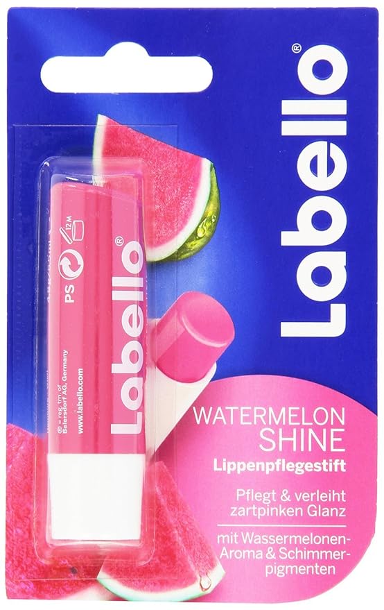 Labello Soft Rose, Labello Watermelon Shine, Labello Blackberry Shine Lip Balm Bundle-Velvo Beauty