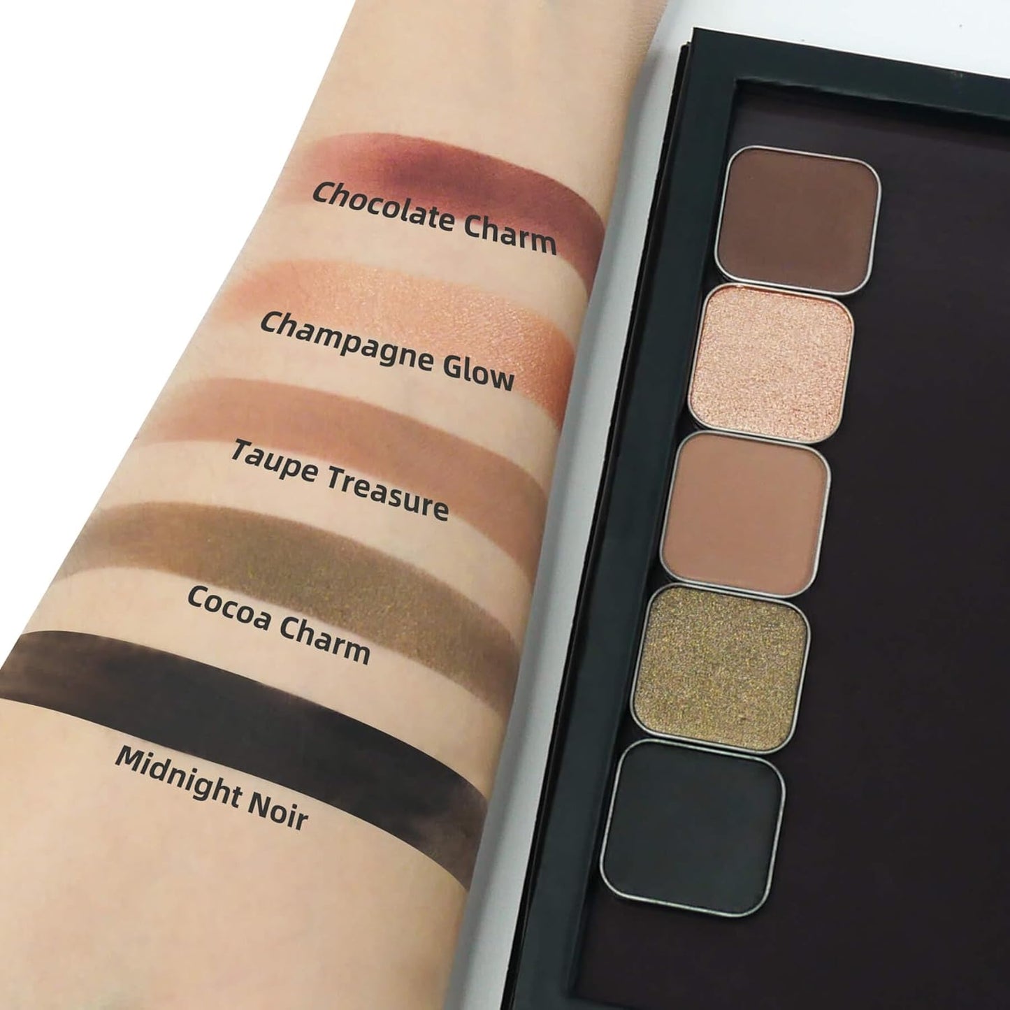 Magnetic Single Shimmer Bronze Eyeshadow with Metal Pan, Pressed Powder Refill, Ideal for Smoky Eye Makeup and DIY Empty Magnetic Palette (Cocoa Charm)-Velvo Beauty