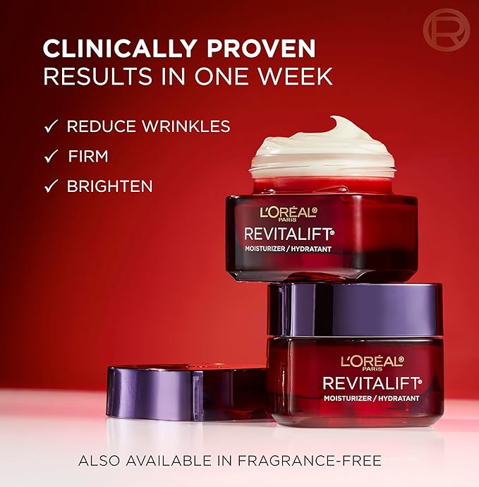 L'Oreal Paris Revitalift Triple Power Anti-Aging Face Moisturizer Travel Size, Pro Retinol, Hyaluronic Acid & Vitamin C, Reduce Wrinkles, Trial 0.5 Oz-Velvo Beauty
