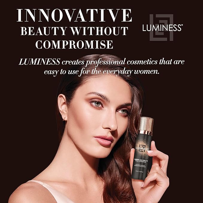 LUMINESS Professional-Grade L500 Buffing Makeup Brush - Angled Make Up Air Brush for Airbrush Spray Foundation - Face Brush for Seamless Buffing & Blending Application, Natural-Looking Finish-Velvo Beauty