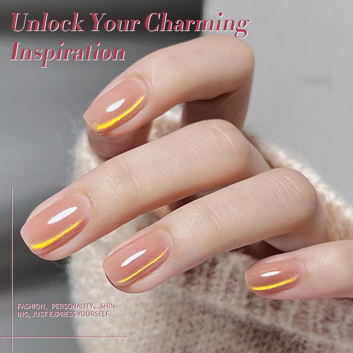 Born Pretty Cat Magnetic Eye Gel Nail Polish Rainbow Aurora Cat Magnetic Gel Polish Firefly Red Gold Cat Magnetic Eye Gel Manicure Nail Art DIY 15ml-Velvo Beauty