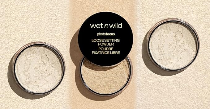 wet n wild Photo Focus Loose Baking Setting Powder, Highlighter Makeup, Fair to Medium & Tan Skin Tones, Translucent-Velvo Beauty