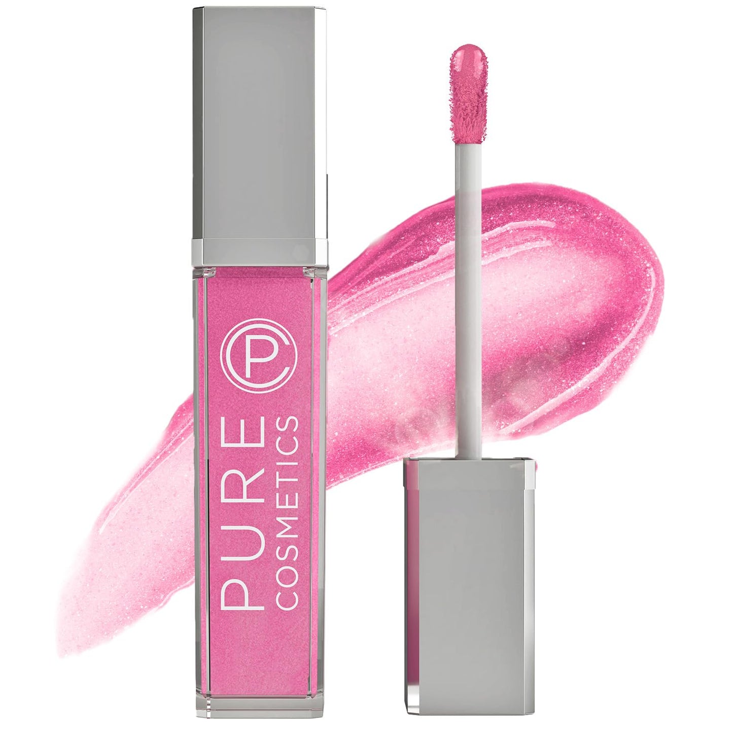 Pure Cosmetics Pure Illumination Lip Gloss - LED-lit Applicator w/Side Mirror - Non-Sticky, Moisturizing & Hydrating Lip Glosses - Soothes & Protects Dry Chapped Lips (Party Girl Pink)-Velvo Beauty