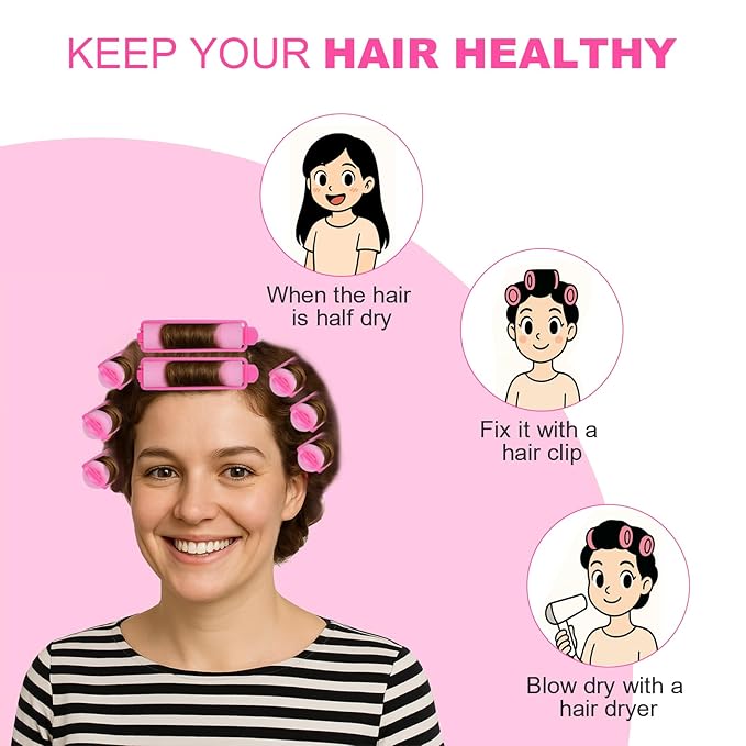 60 Pieces Foam Sponge Hair Rollers - Soft Sleeping Hair Curlers for Hair Styling (0.59inch, Pink)-Velvo Beauty
