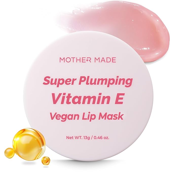 Natural Plumping Vitamin E Lip Mask, 0.46 Oz | Hydrating Lip Moisturizer For Soft, Smooth, Plump Lips, With Organic Shea Butter, Vegan Waxes, Collagen Boosters, Korean Skincare, Lip Gloss-Velvo Beauty