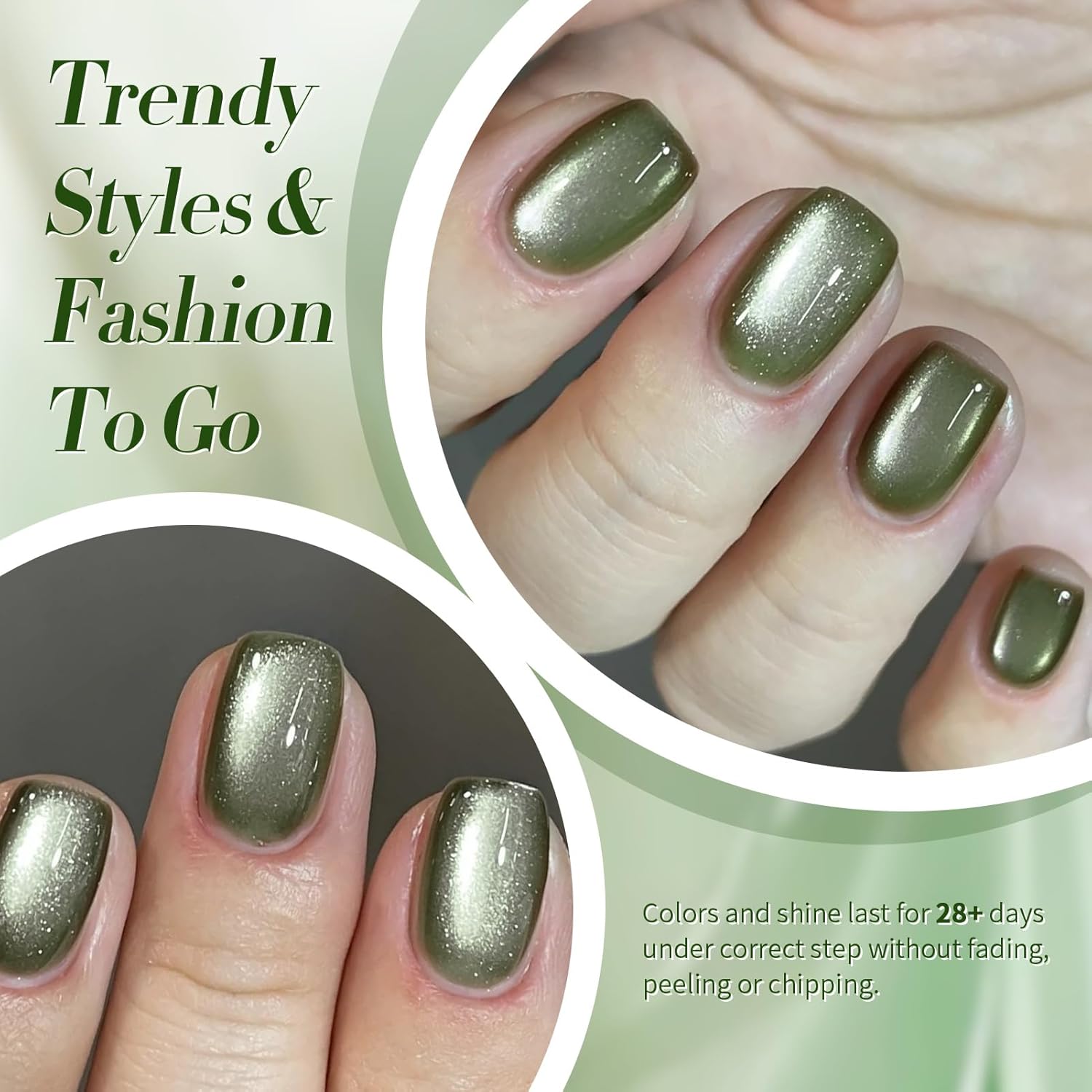 BORN PRETTY Cat Magnetic Eye Gel Nail Polish,Dark Emerald Jelly Glass Magnetic Gel Polish,Green Glitter Soak Off Nail Art Salon Manicure Home Gift 15ml-Velvo Beauty